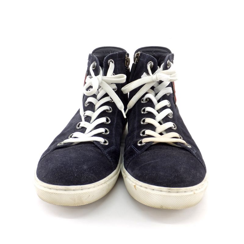 Louis Vuitton High Cut Sneakers - Side Zip Suede Dark Navy - Size 6 1