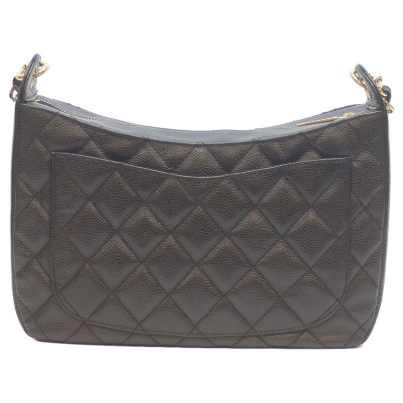 Chanel A20993 No 7 Black Caviar Skin Ghardware One Shoulder Bag Handbag Black