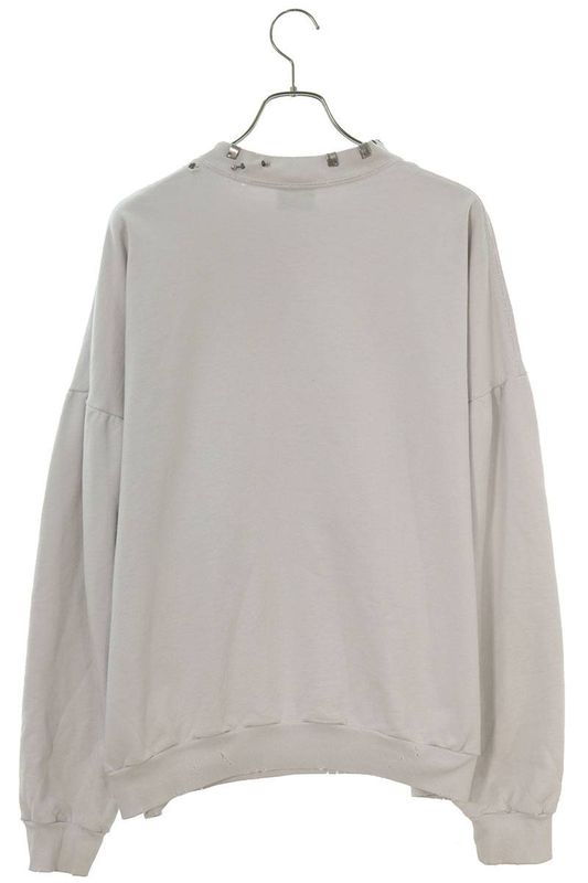 Balenciaga 23AW 762718 Tpvd9 Earrings Crew Neck Vintage Finish Sweatshirt Men's