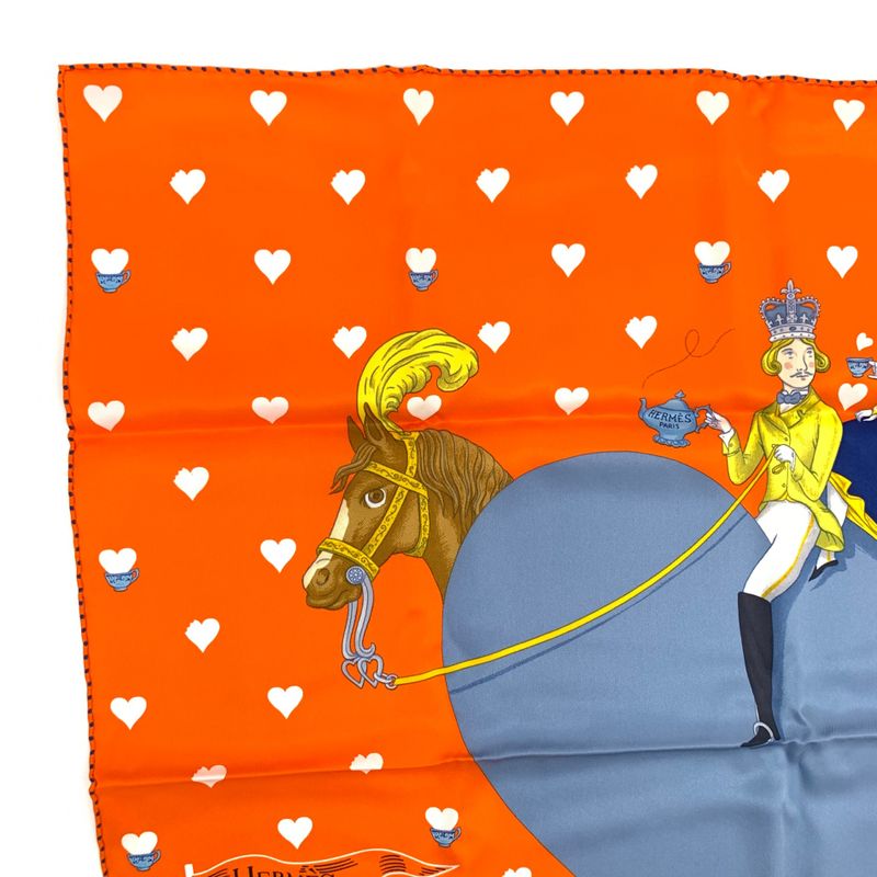 Hermes Scarf Carre 70 Tea Time Medaillons Tea Time Medallions Orange