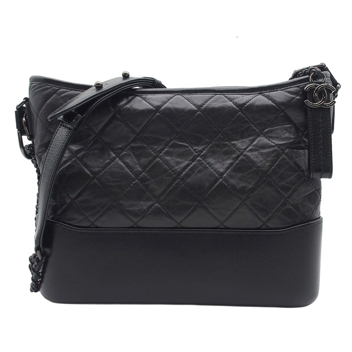 Chanel Chain Shoulder Bag Gabrielle de Chanel Large Black Calfskin