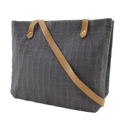 Hermes Amedava Cabas De Poche Long Shoulder Canvas Gray Women's Shoulder Bag