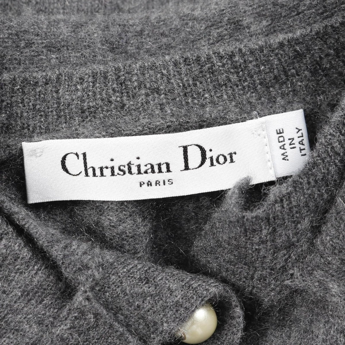 Dior Knit Top CD Logo Pearl Button Cashmere — view 3