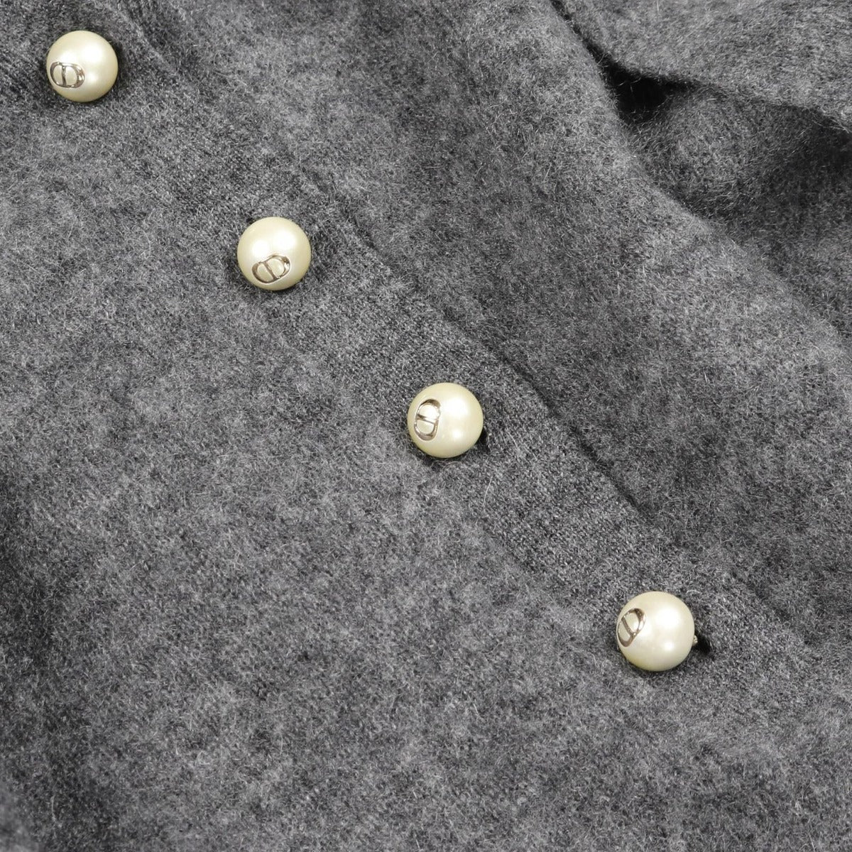 Dior Knit Top CD Logo Pearl Button Cashmere — view 9