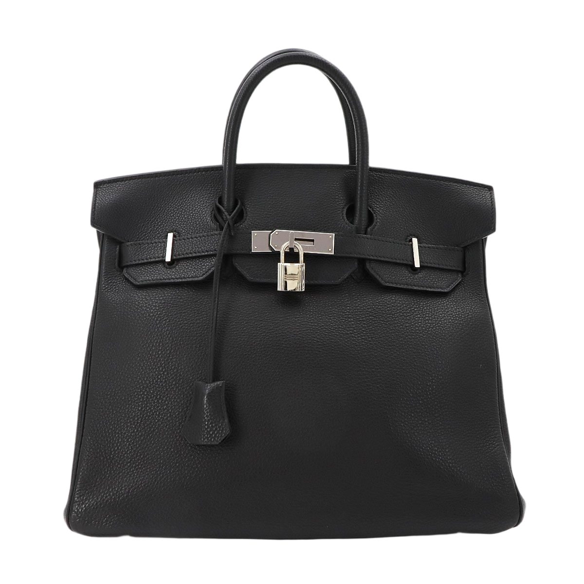 Hermes Haut a Courroies Hac 32 Togo Black Hand Bag Silver 32