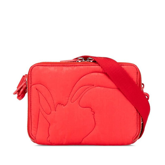 Dior Erl Trotter Mirage Quilted Rabbit Crossbody Shoulder Bag Red