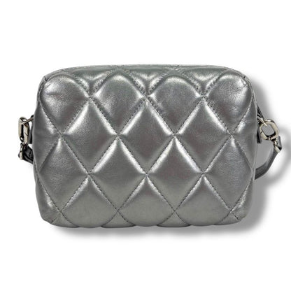 Balenciaga Touch Camera Mini Shoulder Bag Silver SV Pochette Quilted