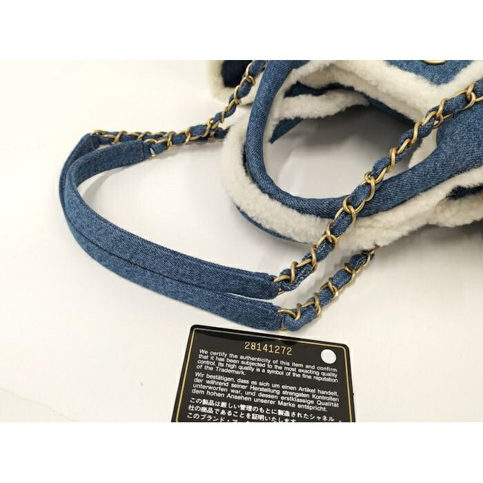Chanel 2-Way Tote Bag Shopping Denim Blue As0759 — view 4