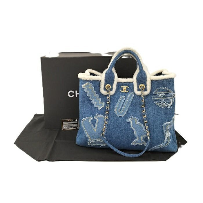 Chanel 2-Way Tote Bag Shopping Denim Blue As0759 — view 10