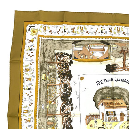 Hermes Scarf Carre 90 RE TOUR A LA Terre Going Home