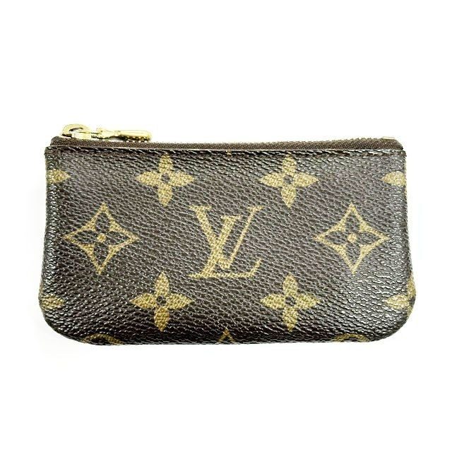 Louis Vuitton Pochette Cles Monogram Coin Case Card Purse Brown Aa
