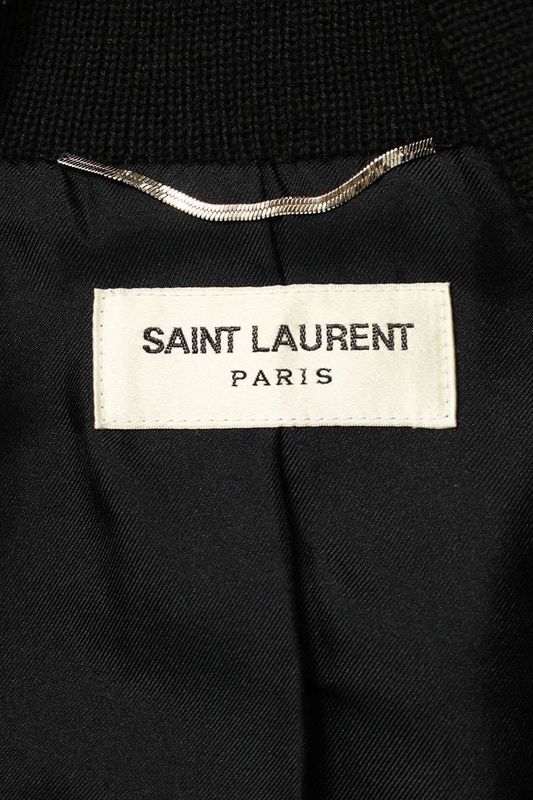 Saint Laurent Paris 343745 Ym39m Wool Gabardine Leather Trim Stajan Blouson