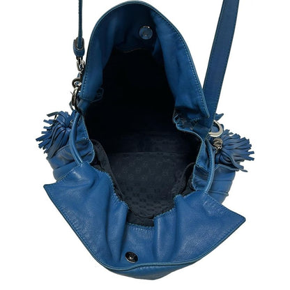 Loewe Shoulder Bag Flamenco Blue Leather
