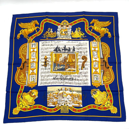 Hermes Carre 90 In Salzburg Scarf Silk Navy