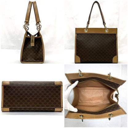 Celine Handbag Brown Macadam Tote Bag PVC Leather Preowned