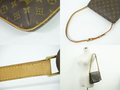 Authentic Louis Vuitton LV Musette Tango Short Monogram Shoulder Bag Brown