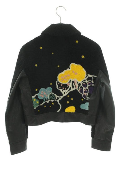 Christian Dior 248v25al854 Leather Switched Boa Blouson Women's 38