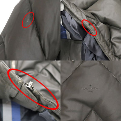 Louis Vuitton Down Jacket 50 Khaki Sheep Leather Double Zipper Outerwear