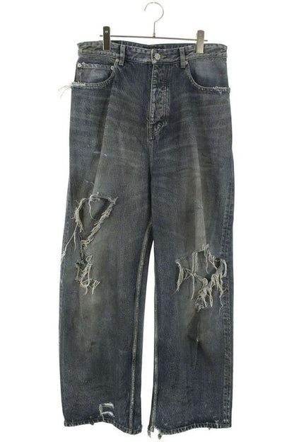 Balenciaga 745213 Tnw01 Damaged Denim Pants Men's XS