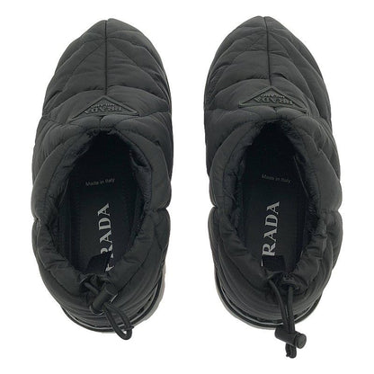 Prada - Triangle Logo Quilted Short Snow Boots - 36 1 2 - Black - Women's