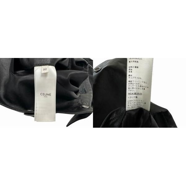 Celine Aviator Soft Drum Lambskin Sheep Leather Jacket 52 Black — view 9