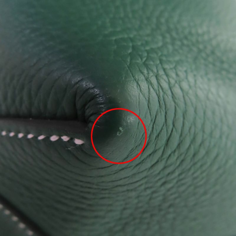 Hermes Cabas Serie 31 Taurillon Clemence Vert Moyen Tote Bag W Engraved Storage