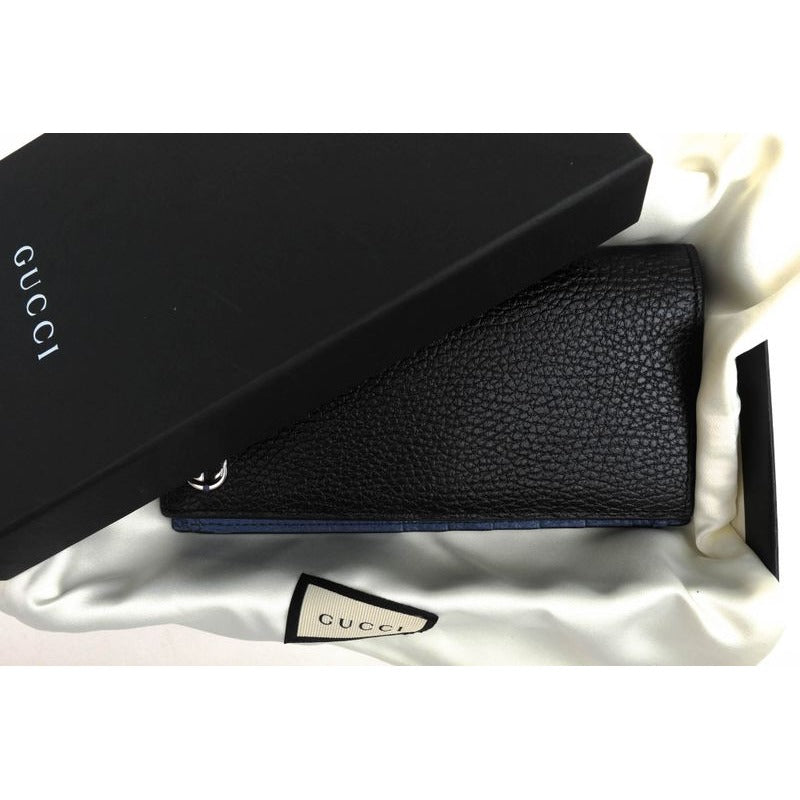 Gucci Long Wallet Men Leather Black Cao2 N 1040 Interlocking — view 9