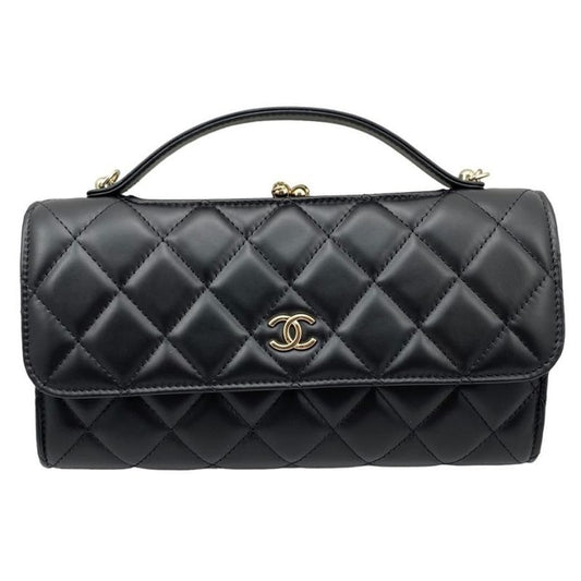Chanel Ap2875 Flap Phone Case Black Random Seal Silver Hardware