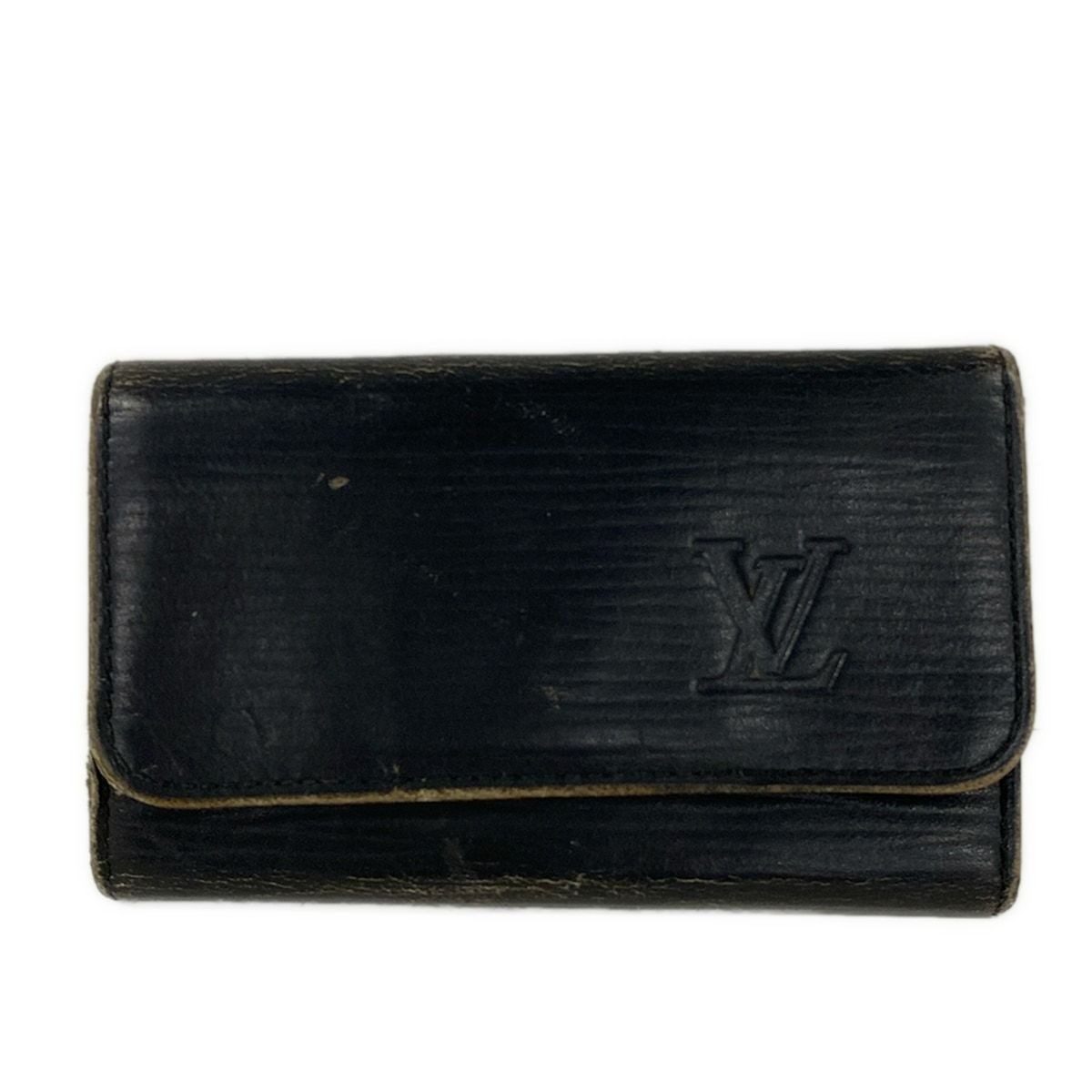 Louis Vuitton Key Case Epi Multicles 4 Noir Leather Key Holder