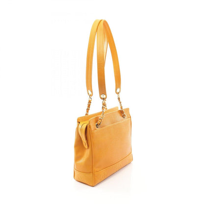 Chanel Tote Triple CC Logo Orange Caviar Leather Coco — view 2