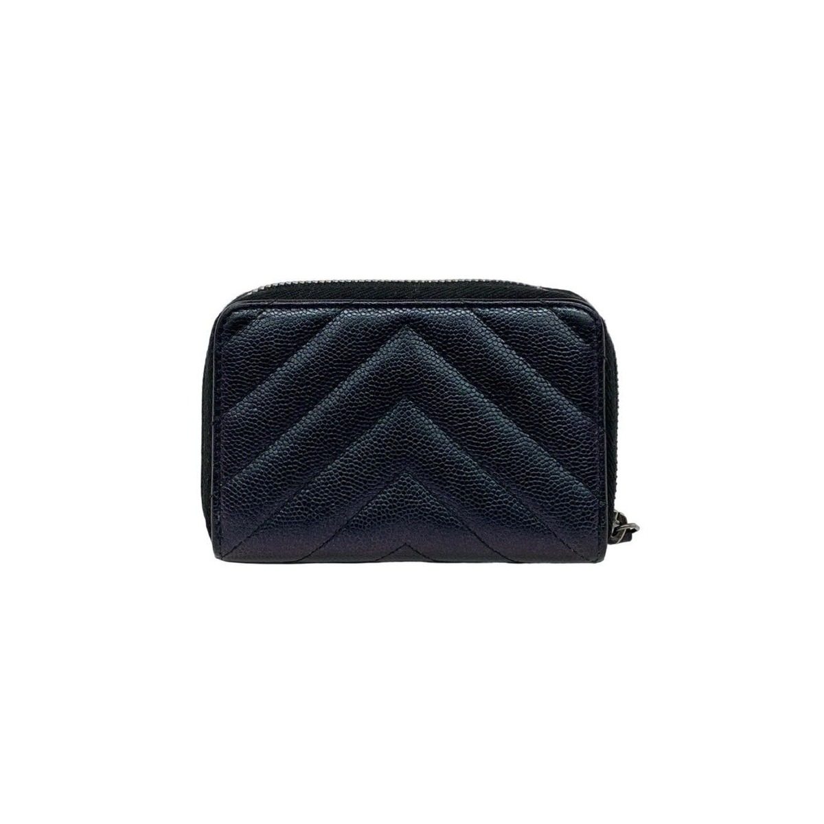 Chanel With CC Logo Chew Blanc Caviar Leather Coin Purse Black — view 2
