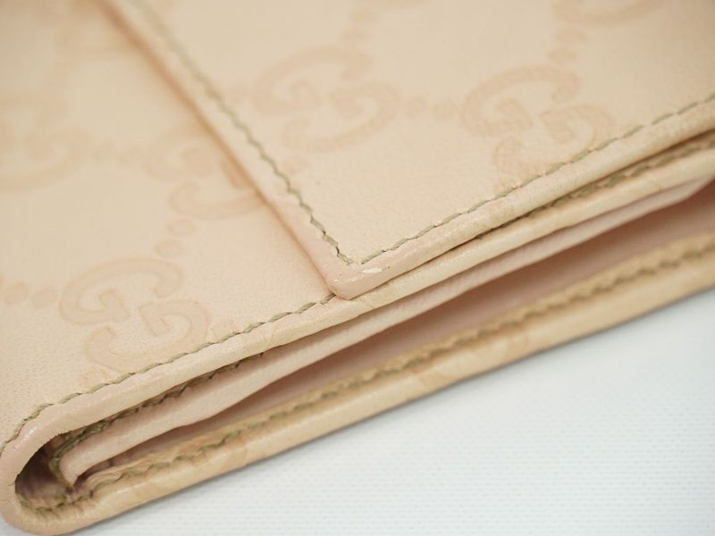 Authentic Gucci Shimmer Leather Long Wallet Long Wallet Pink 190336 Wallet