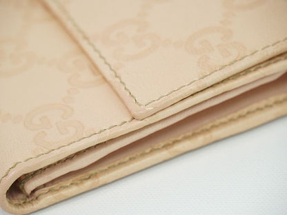 Authentic Gucci Shimmer Leather Long Wallet Long Wallet Pink 190336 Wallet