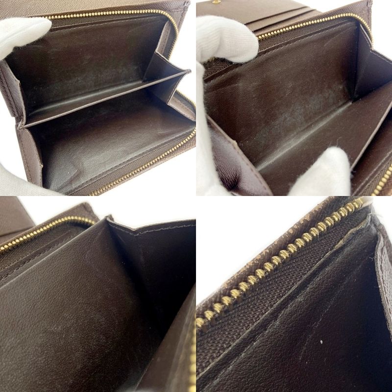 Louis Vuitton N61730 Damier PVC Portmonnais Vier Tresor Brown 300214 Foldable