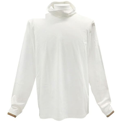Hermes Cut and Sewn Turtleneck Cotton White Brown M Long