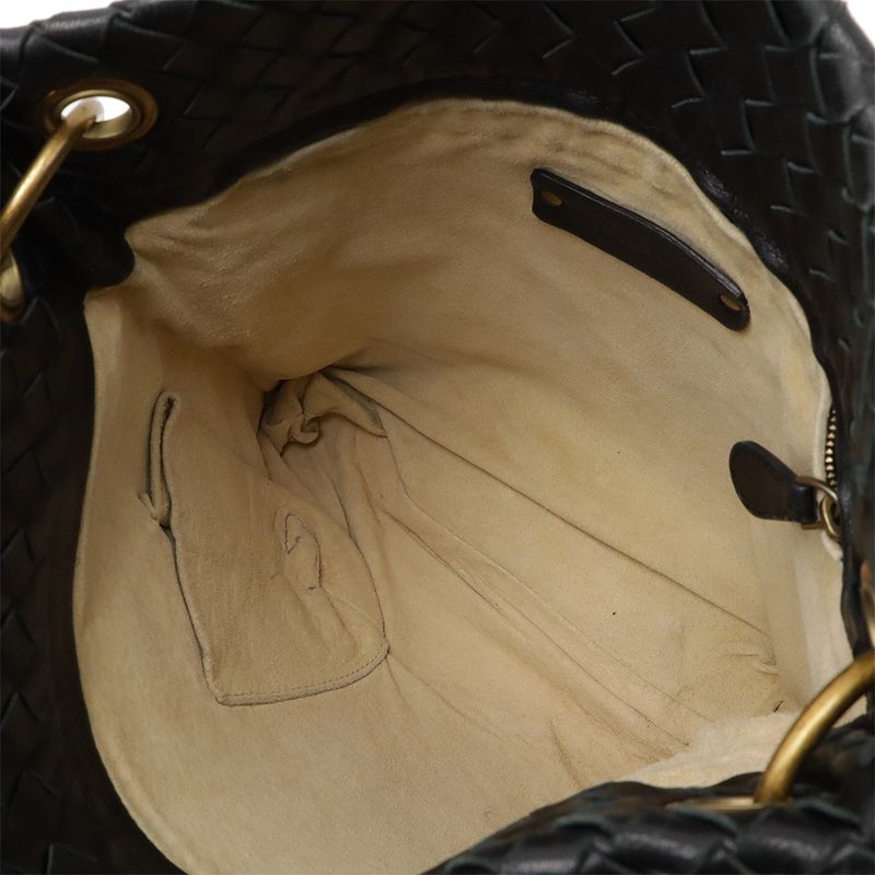 Bottega Veneta Intrecciato Shoulder Bag Crossbody Leather Black 179330