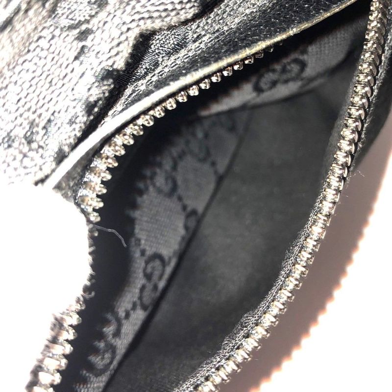 Gucci Body Bag Waist Pouch 28566 GG Canvas Black Zipper Opening Difficulty