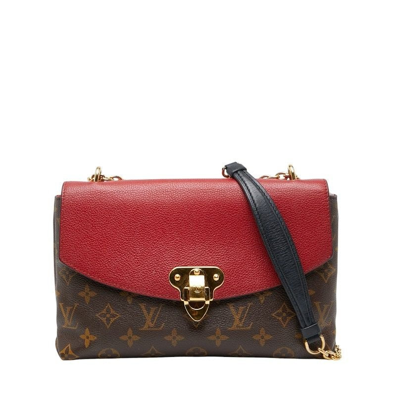 Louis Vuitton Monogram Sun Placid Chain Shoulder Bag Brown Threes Red