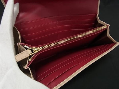 Bvlgari PVC Fold Long Wallet Coin Purse Wallets Billfold Ladies Beige