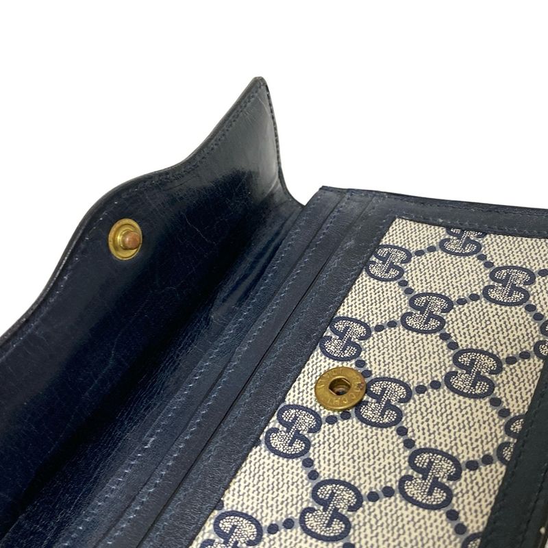 Gucci Parfums Sherry Ivory And Navy GG Pattern Leather