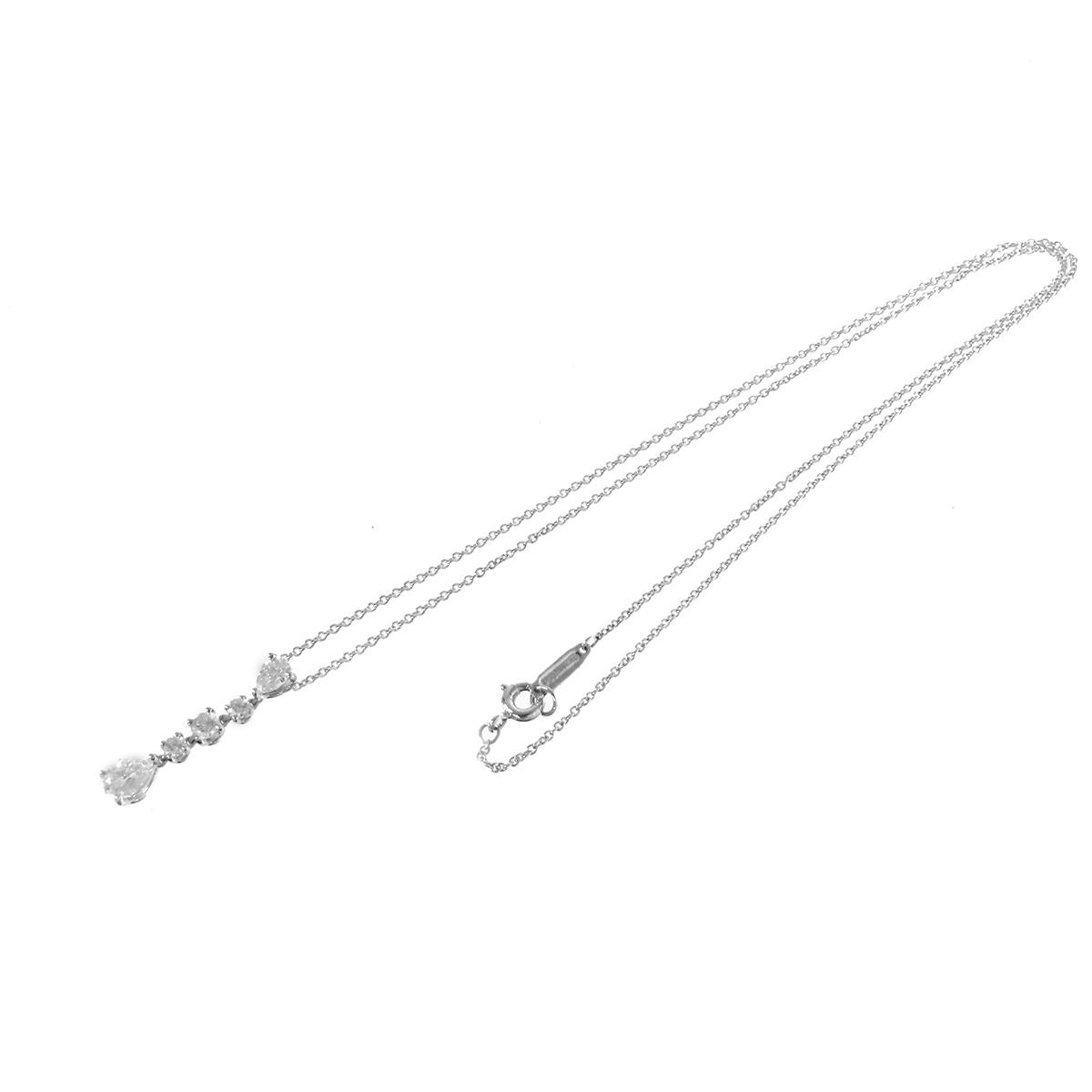 Tiffany & Co Swing Drop Diamond Pendant Platinum Necklace — view 2