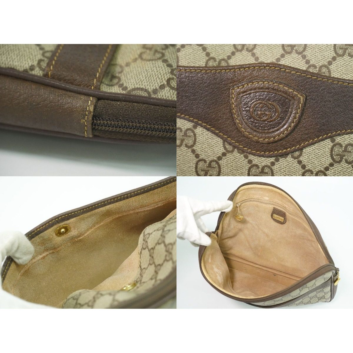 Gucci Vintage GG Supreme Clutch Beige — view 8