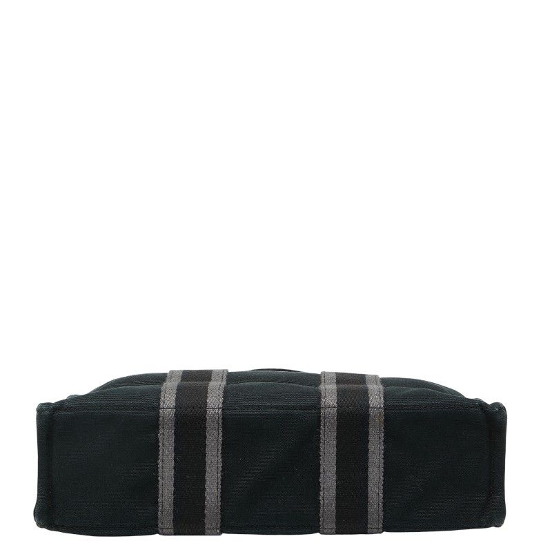 Hermes Fourre Tout Tote PM Tote Handbag Black Gray Canvas Women Hermes