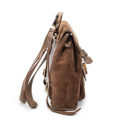 Gucci Mini Bamboo Backpack Brown Suede Leather — view 4