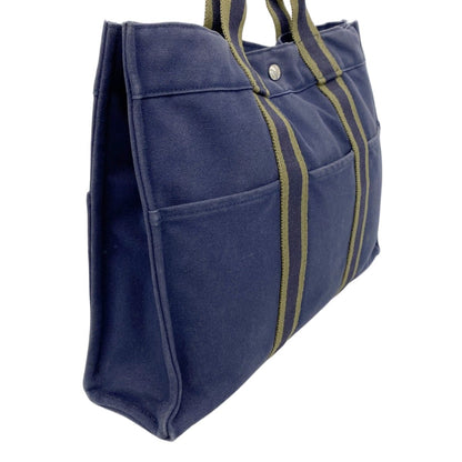 Hermes Tote Fourre Tout MM Canvas Navy Silver — view 2