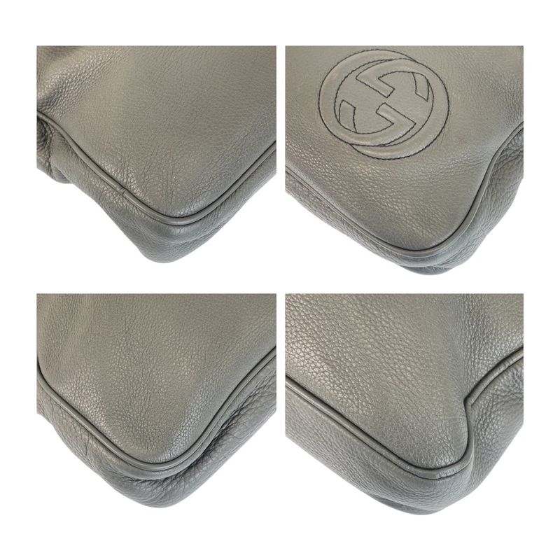 Gucci Soho Grey Silver Hardware Leather 322057 Business Bag Shoulder Bag