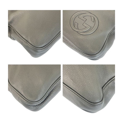 Gucci Soho Grey Silver Hardware Leather 322057 Business Bag Shoulder Bag