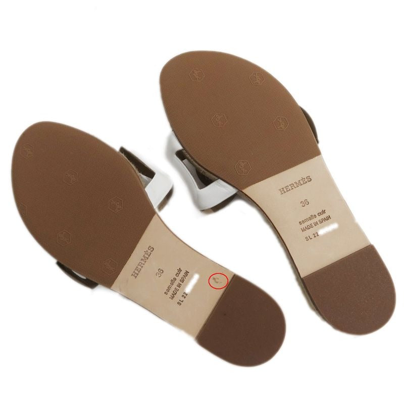 Hermes Espadrilles Sandals Famosa Size 36 White Natural Shoes — view 8