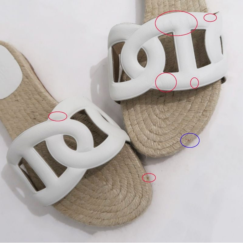 Hermes Espadrilles Sandals Famosa Size 36 White Natural Shoes — view 9