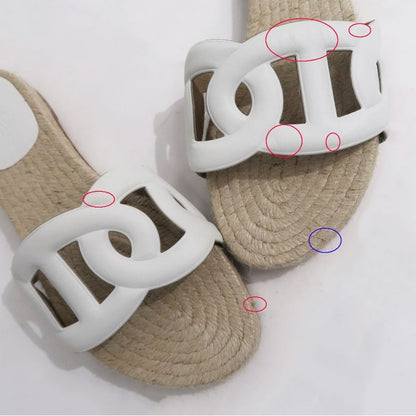 Hermes Espadrilles Sandals Famosa Size 36 White Natural Shoes — view 9